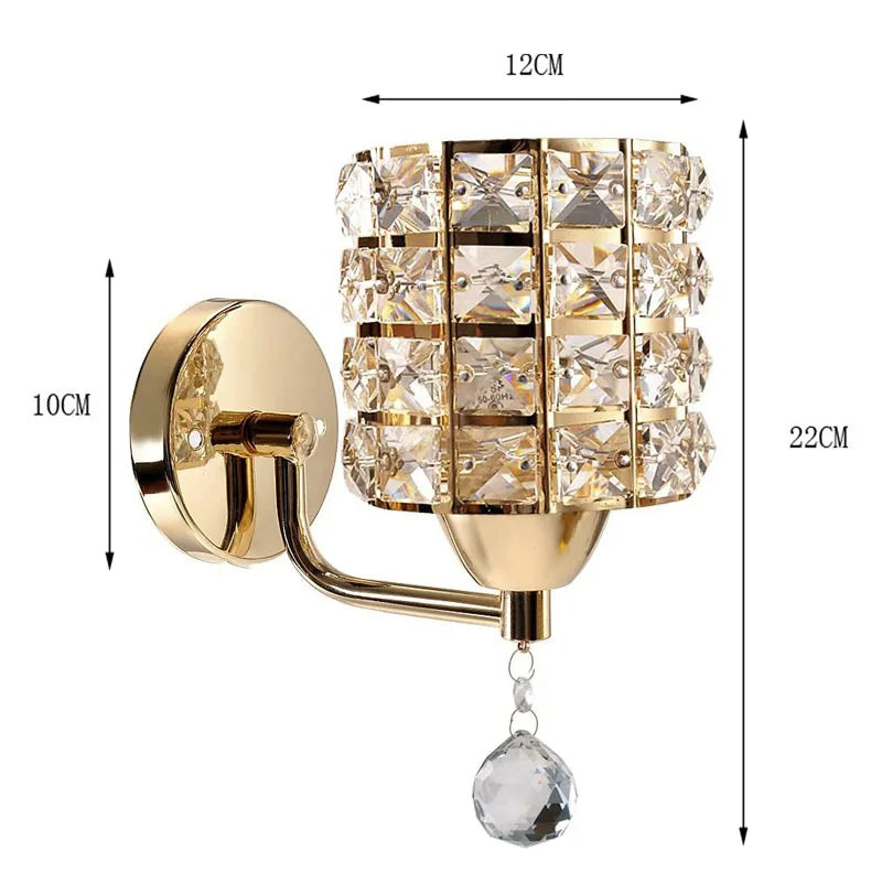 CrystalGlow Wall Sconce: Elegant Gold/Silver Lighting