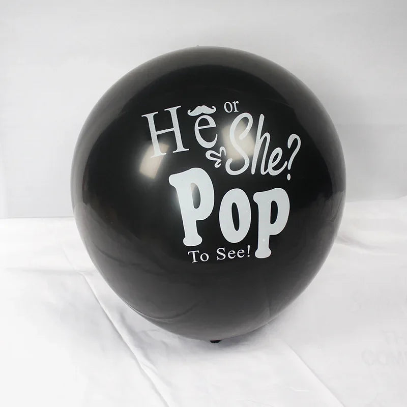 36-Inch Black Gender Reveal Balloon for Baby Showers
