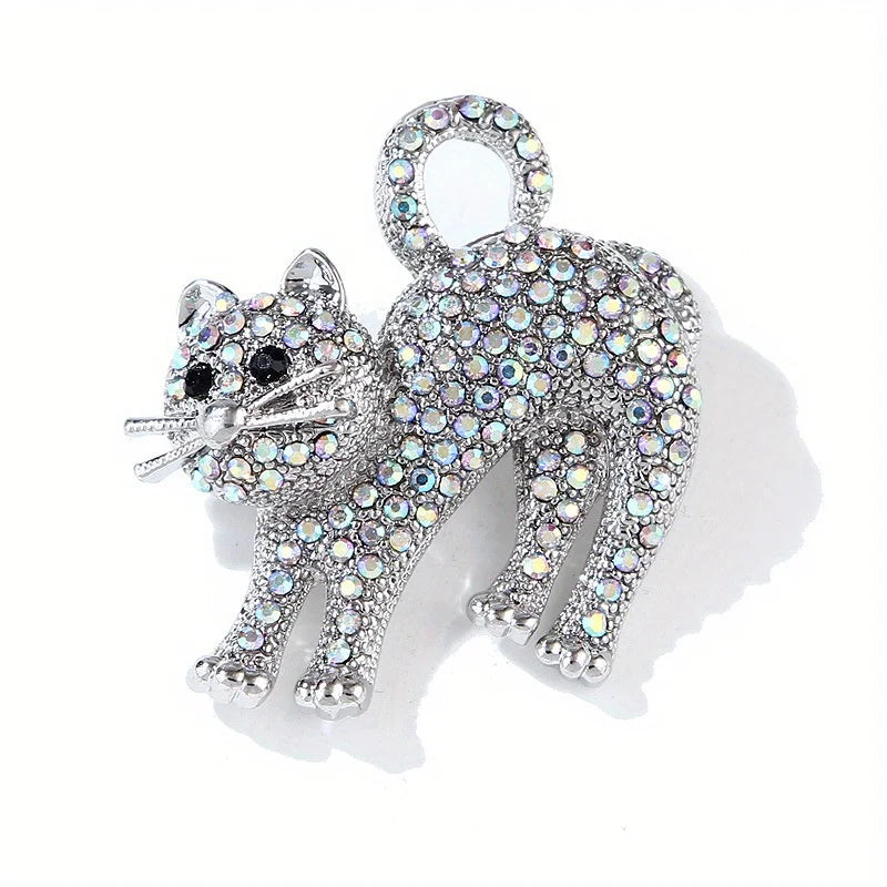 Broche Éclat Chaton en Cristal - Élégance Féline