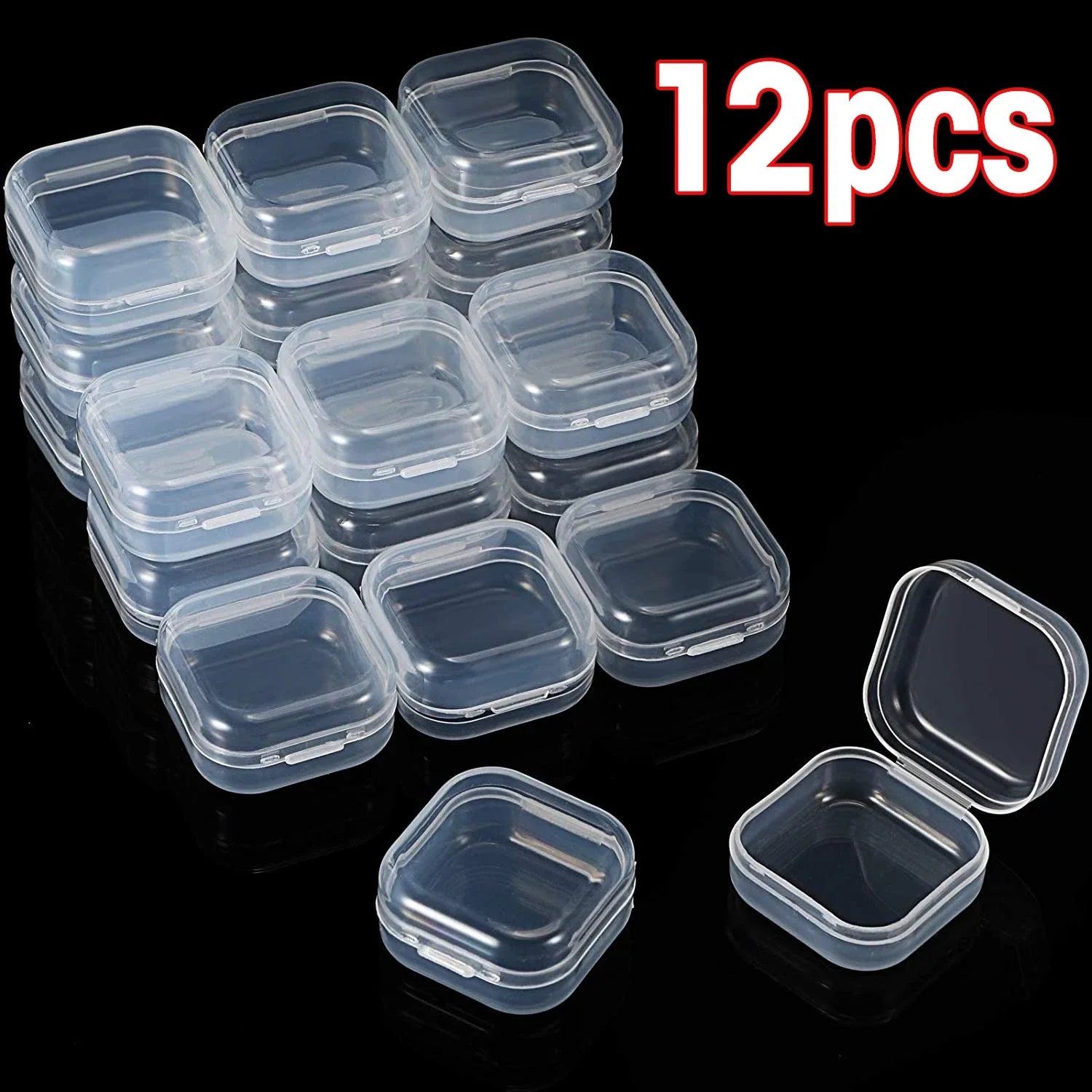 Boîte Carrée Transparent pour Bijoux et Accessoires