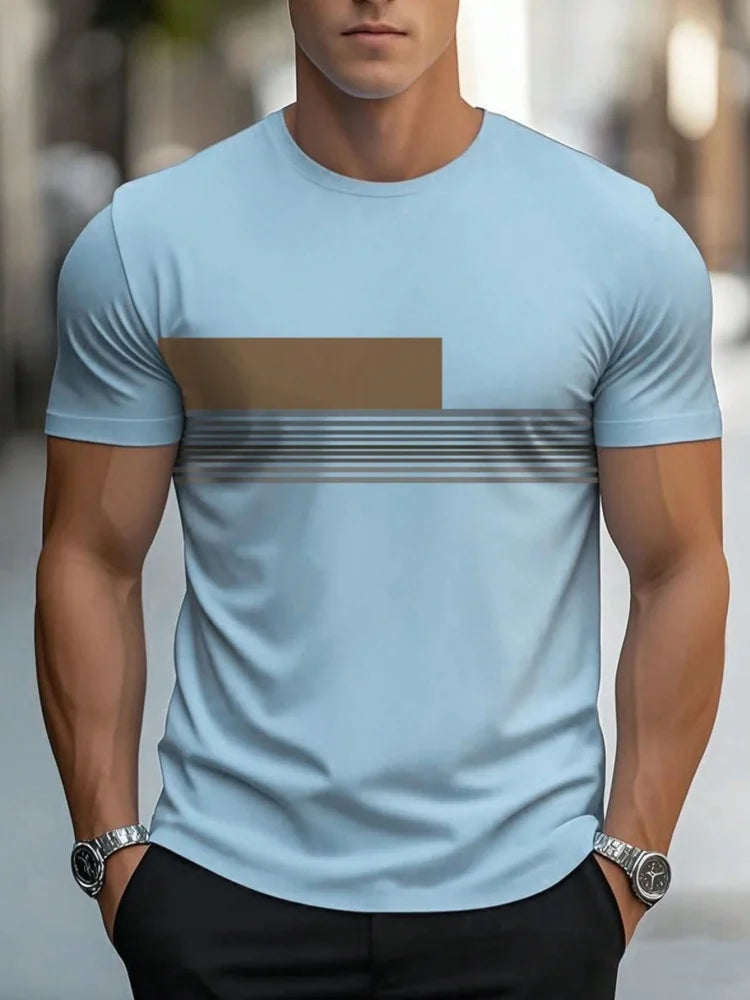 T-shirt Décontracté Été Homme à Motif Simple