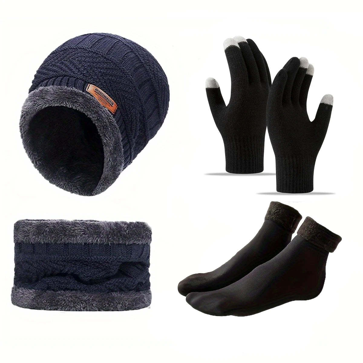 Velvet Winter Trio: Hat, Scarf & Gloves Set
