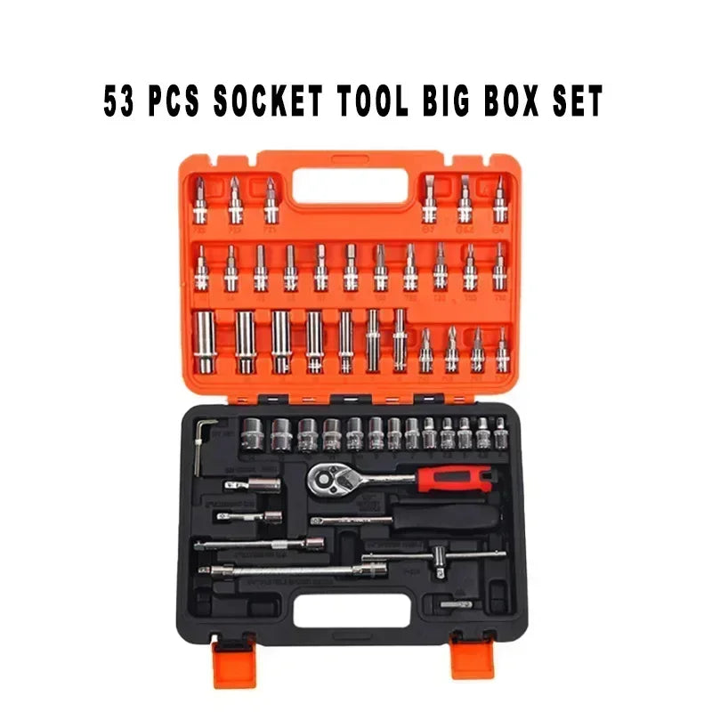 Kit d'outils auto 46/53 pièces acier.