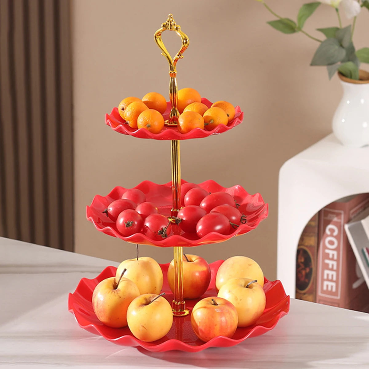Elegant 3-Tier Fruit Cake Dessert Stand