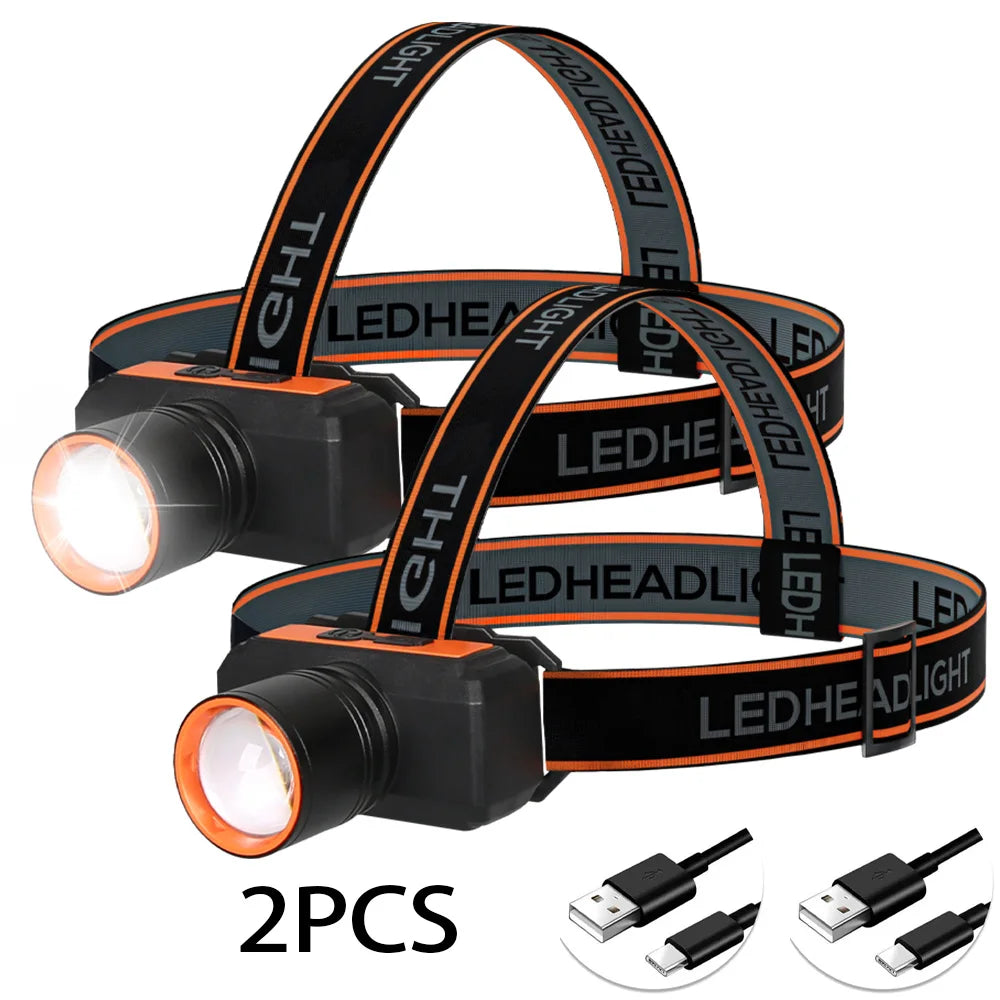 Lampe Frontale LED Aste 4 Modes Étanche