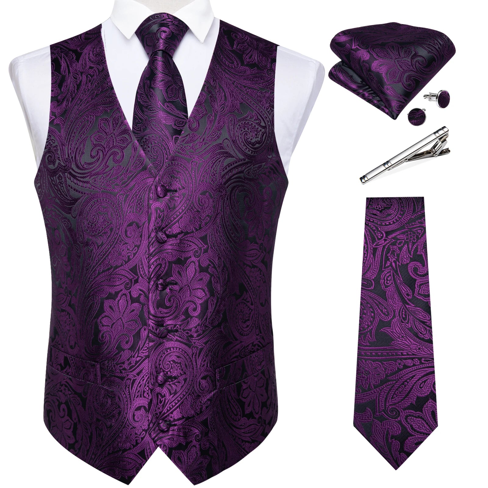 Gilet Luxe Mariage avec Accessoires