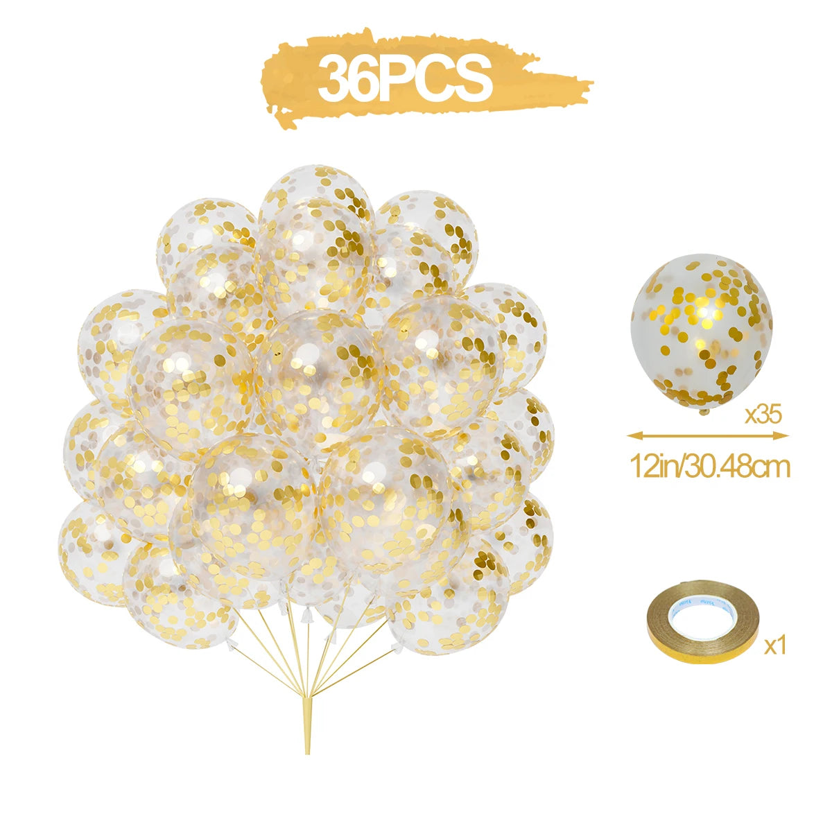 Ballons dorés festifs en latex perlé