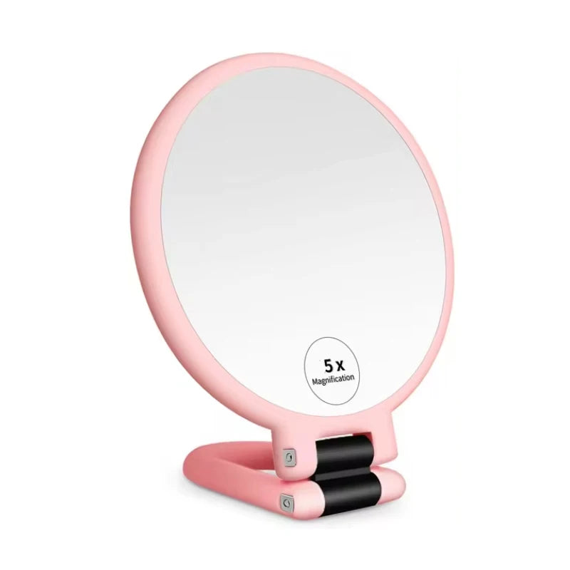Vintage Dual-Sided Travel Makeup Mirror - Compact & Chic