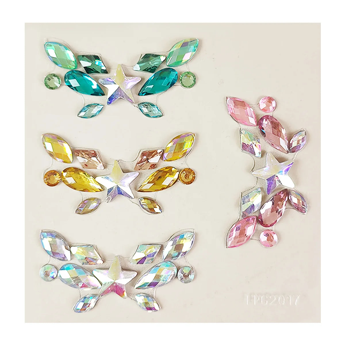 Strass 3D Autocollants Visage Festival Éclat Gemmes