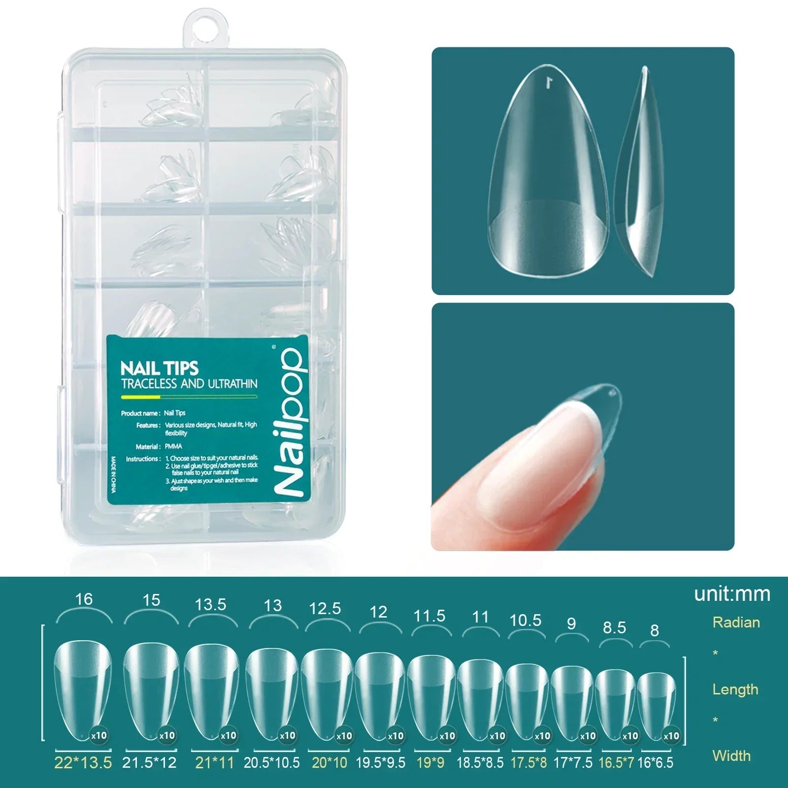 Ongles Bicolores Nailpop - 120 pièces