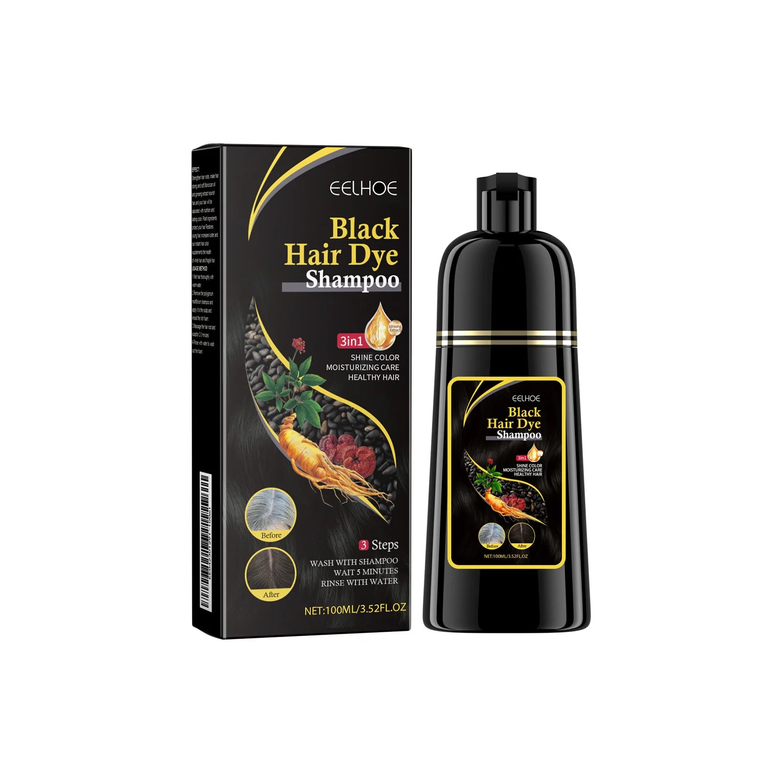 EELHOE 3-in-1 Black Hair Shampoo & Growth Elixir