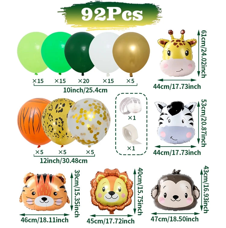 Arc de Ballons Animaux Jungle