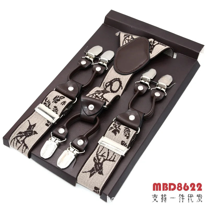 Adjustable 6-Clip Suspenders for Men & Women