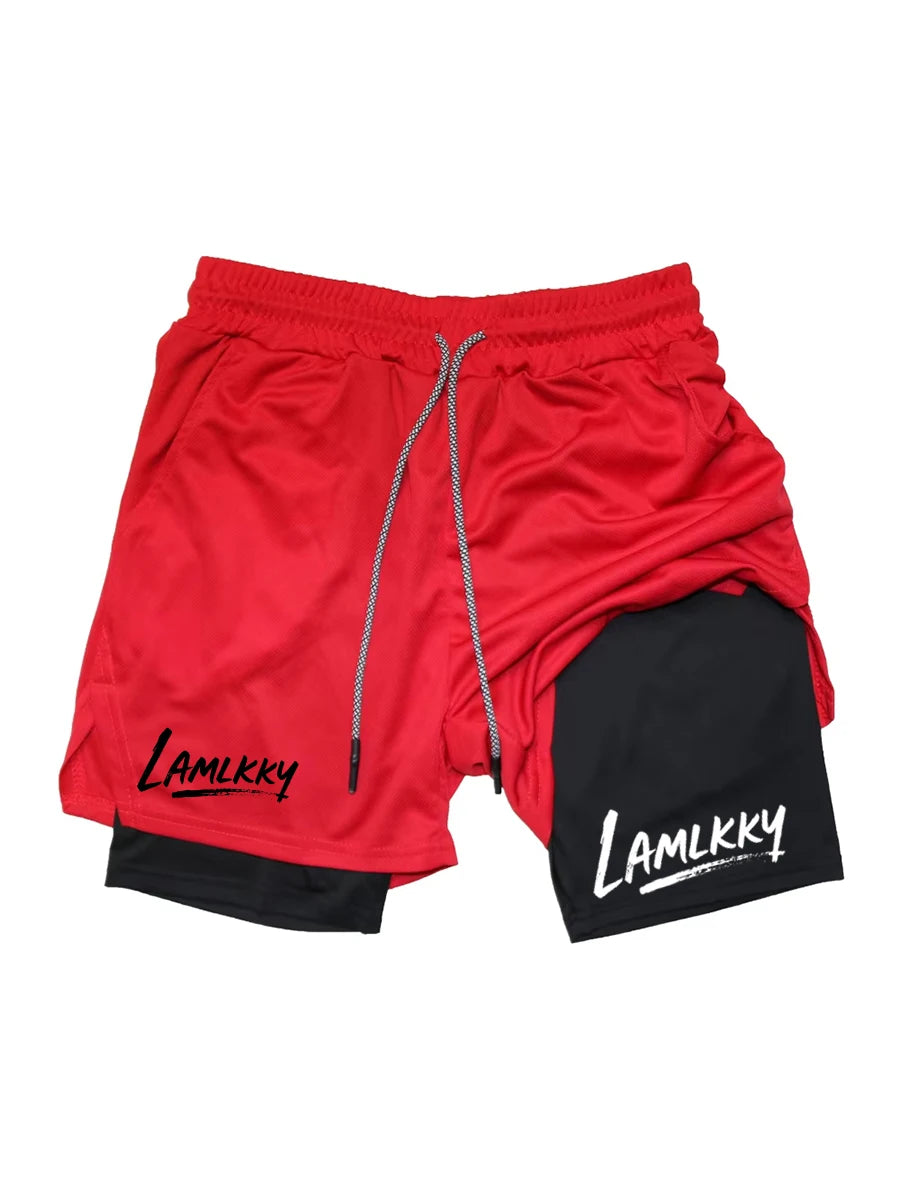 Short Athlétique 2-en-1 Homme avec Poche Téléphone