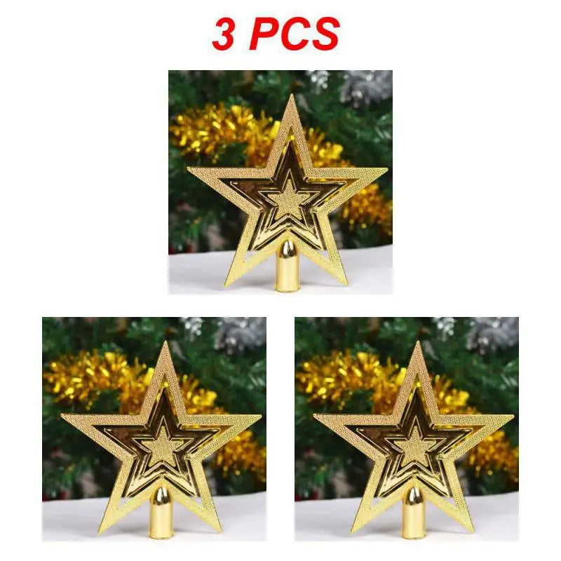 Étoile dorée cinq étoiles pour sapin de Noël 20cm