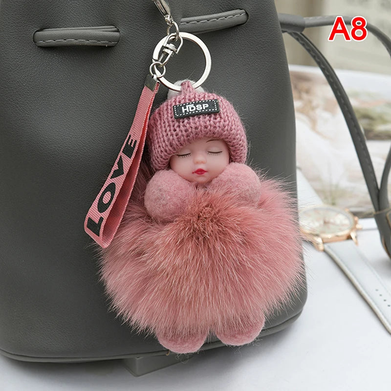 Charming Plush Fox Fur Keychain Pendant