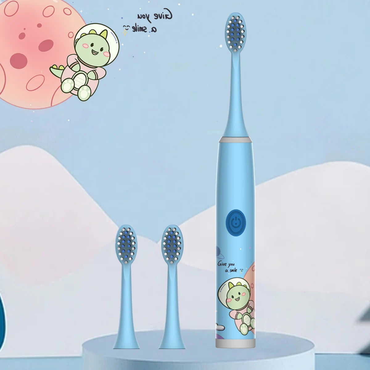 Cartoon Space Kids Electric Toothbrush & Soft Brush