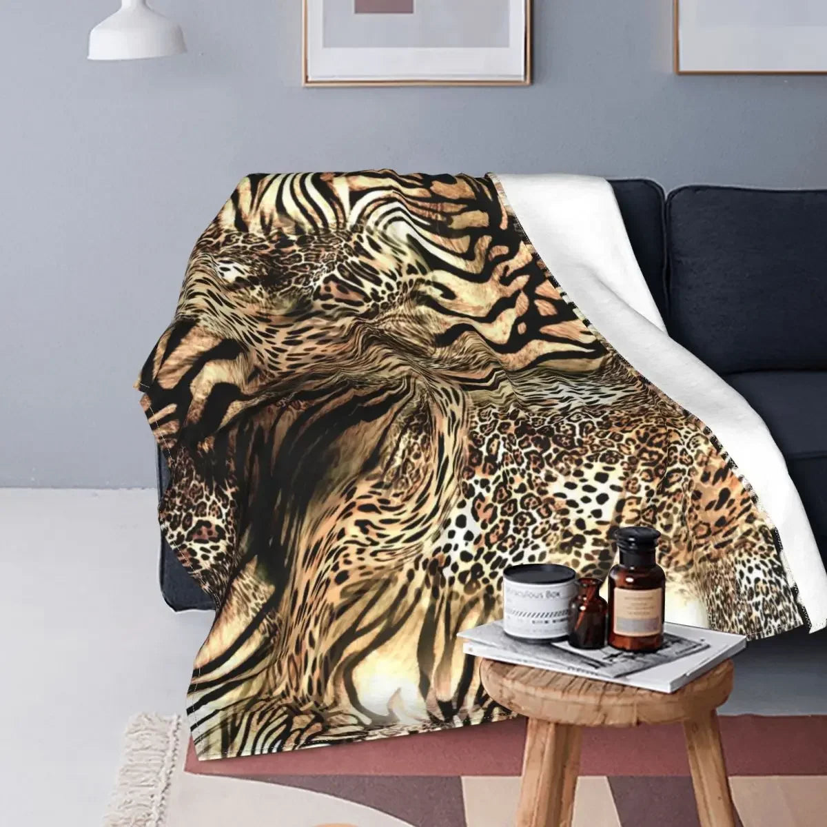 Tigre Marron: Couverture Douce & Chaude Rayée