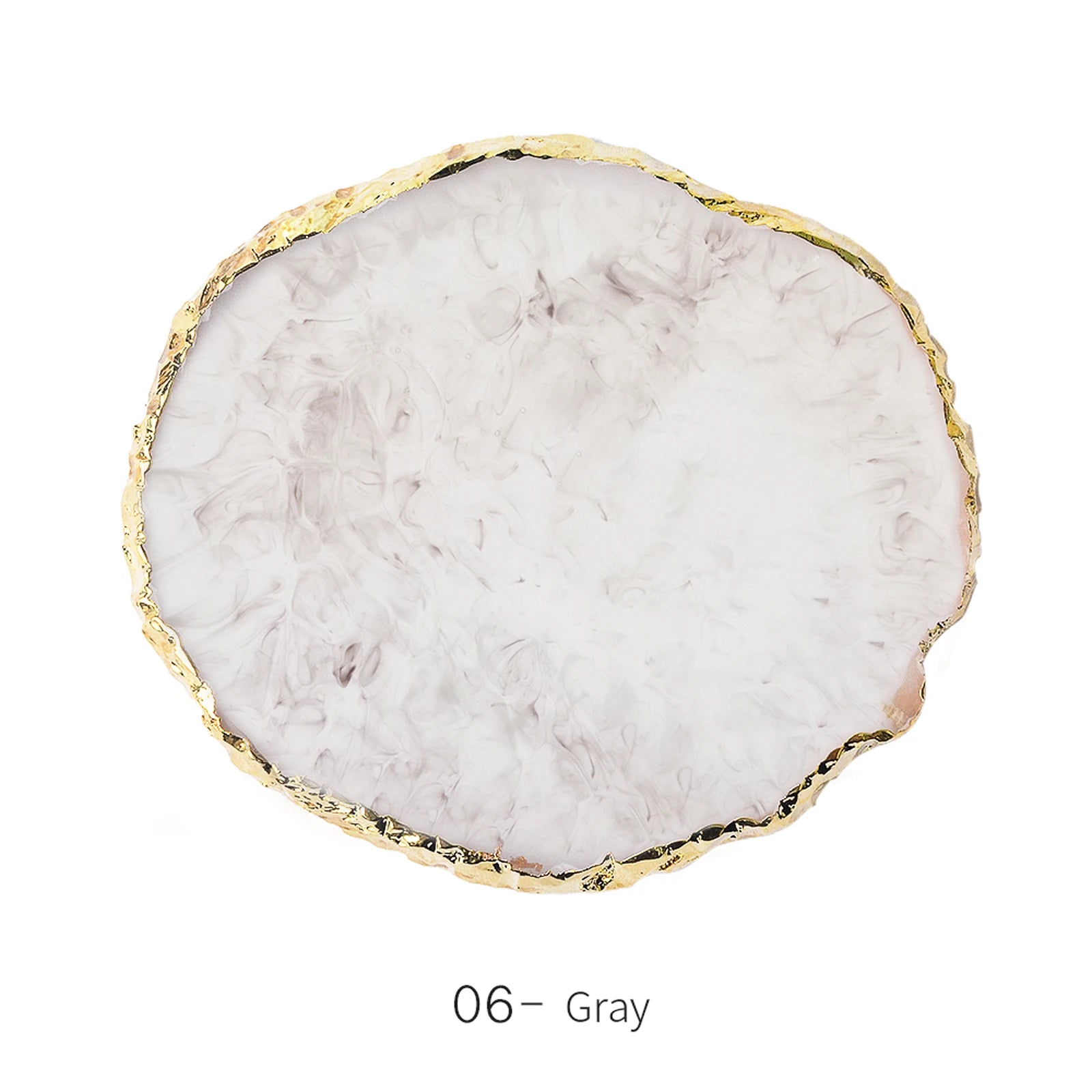 Palette Ongles Ronds en Résine et Agate - 1 Pièce