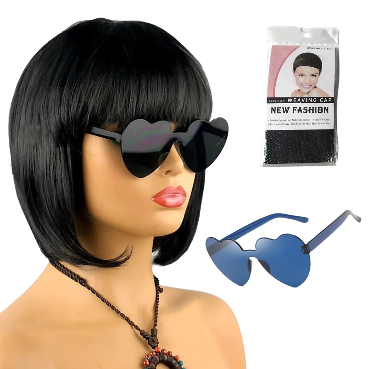 Perruque Bobo Néon Fun pour Fêtes et Cosplay