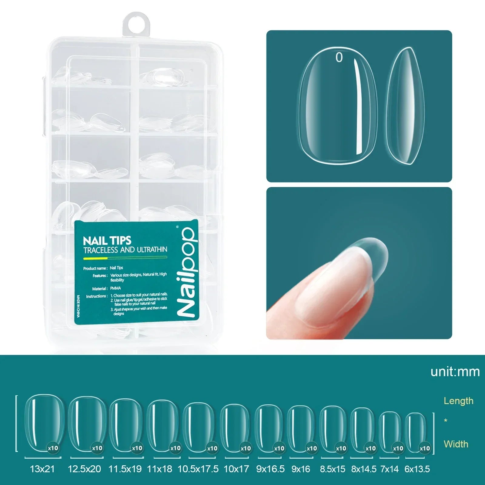 Ongles Bicolores Nailpop - 120 pièces