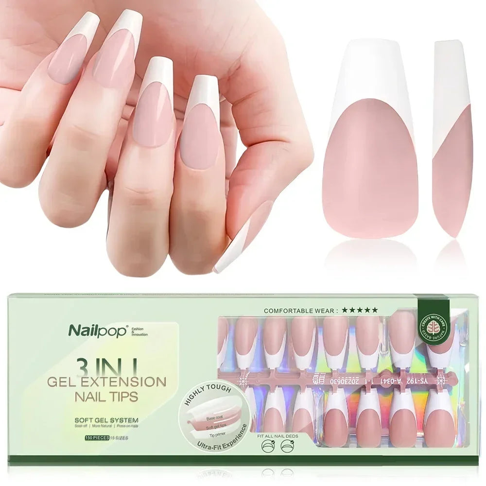 Nailpop 3 en 1 : Pointes Françaises Prêtes