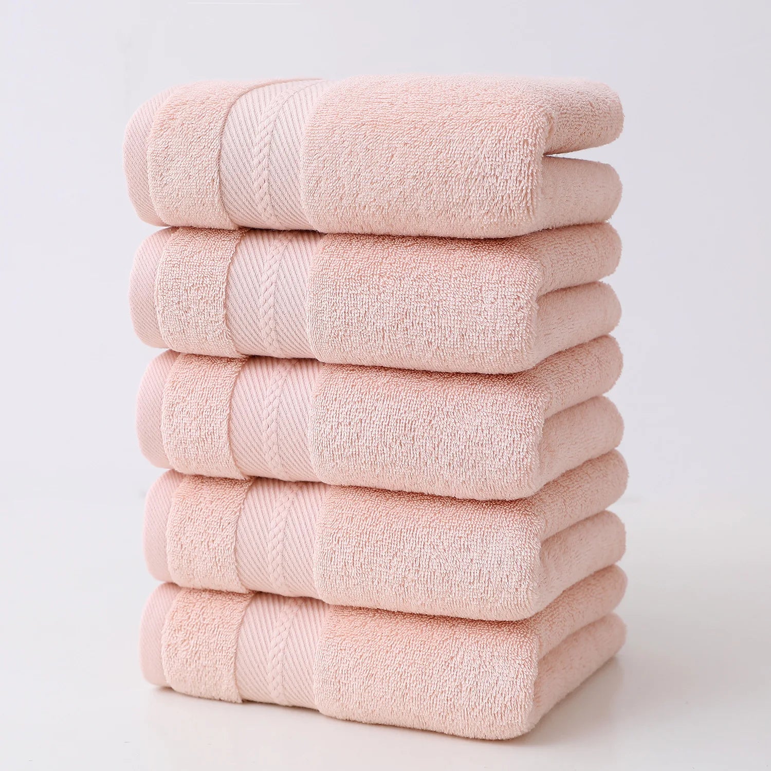 Soft Cotton Bath Towel Set - 5 Absorbent Face Towels