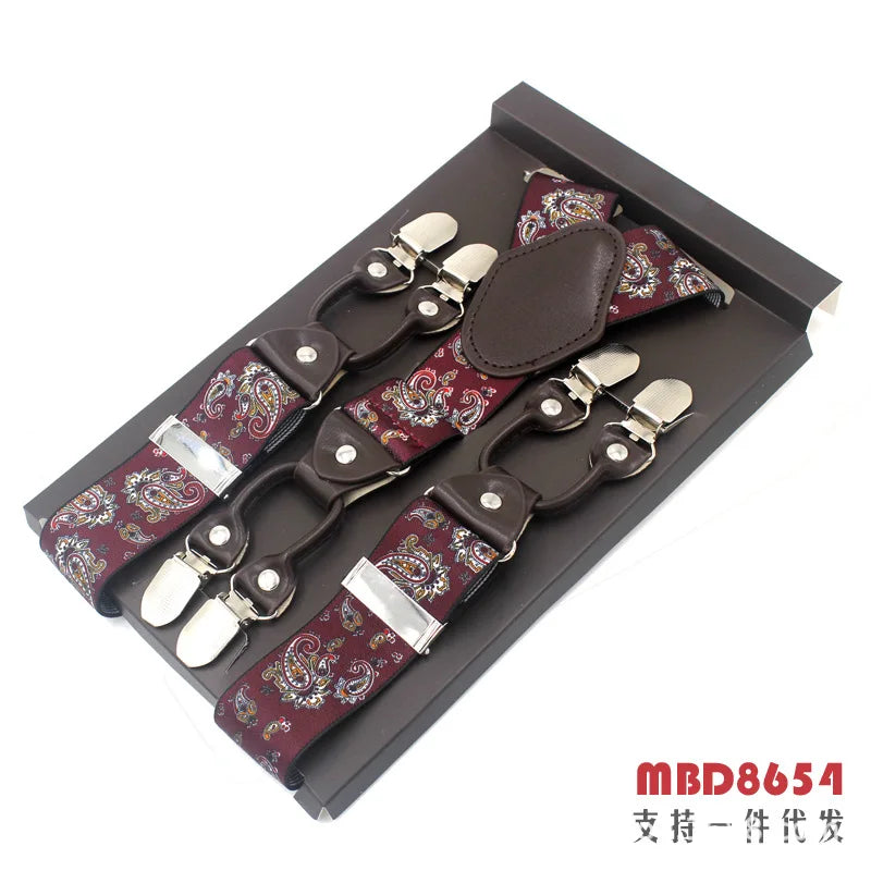 Adjustable 6-Clip Suspenders for Men & Women