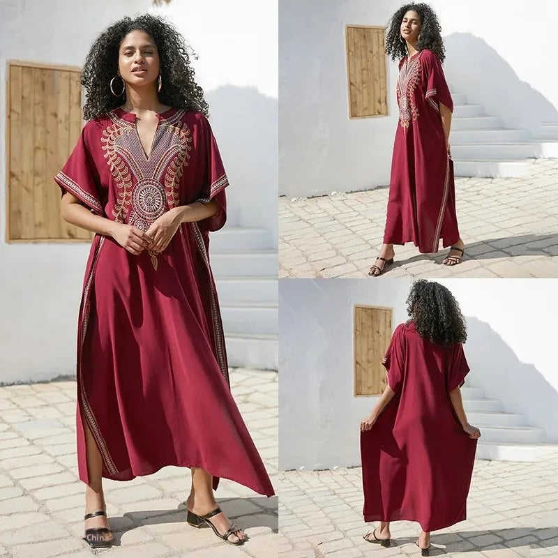 Robe de Plage Élégante en Coton Brodé - Confort Total