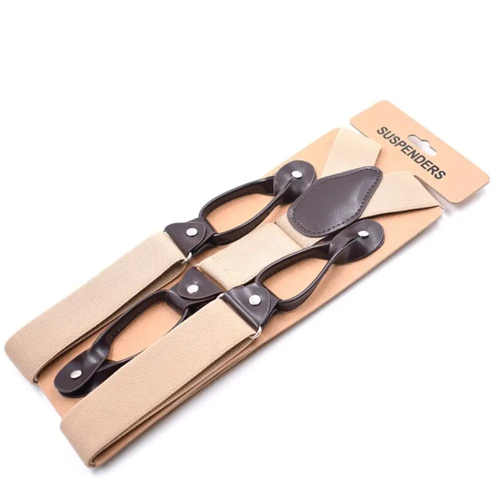 Chic Y-Back Leather Suspenders for All Occasions