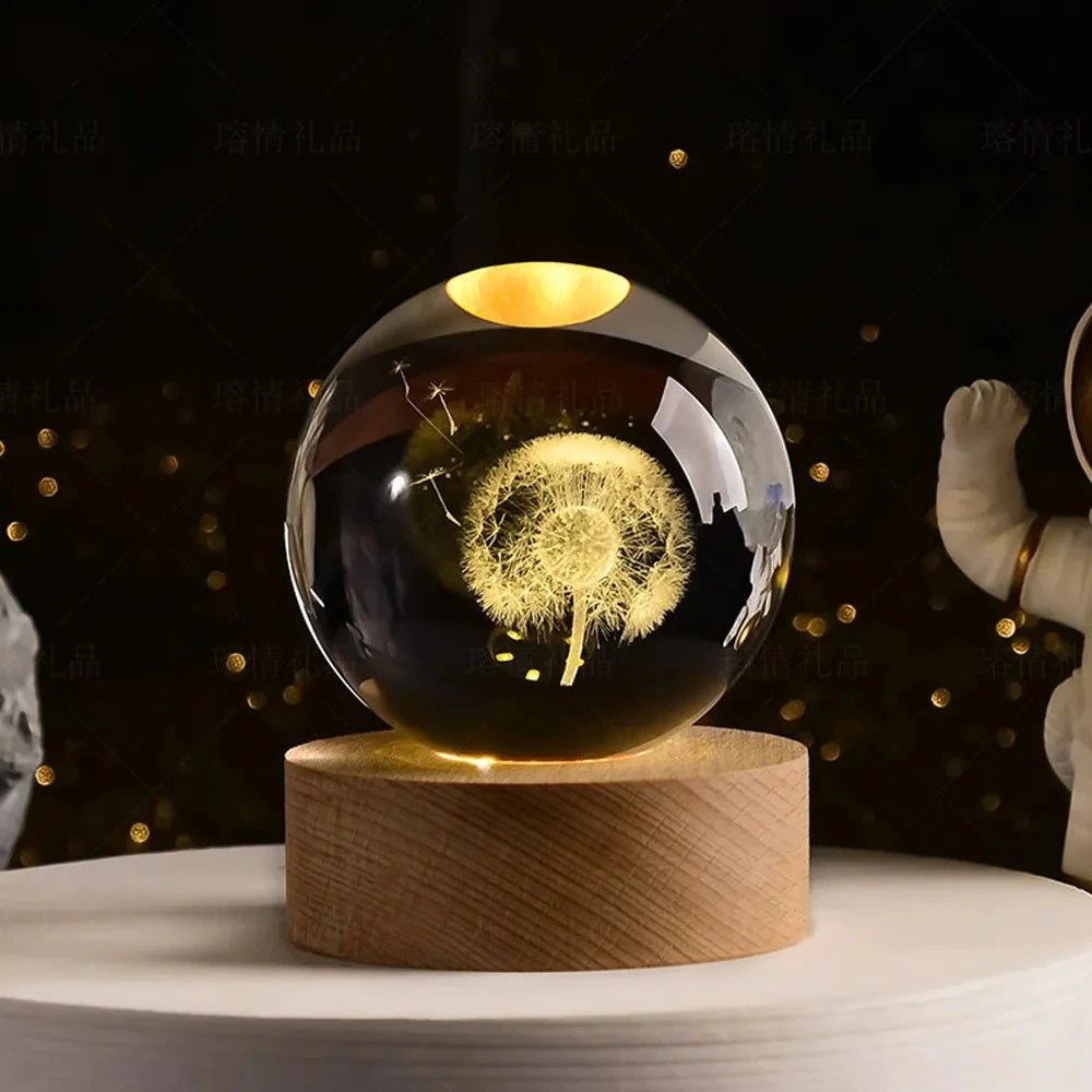 3D Crystal Planet Night Light - Creative Gift