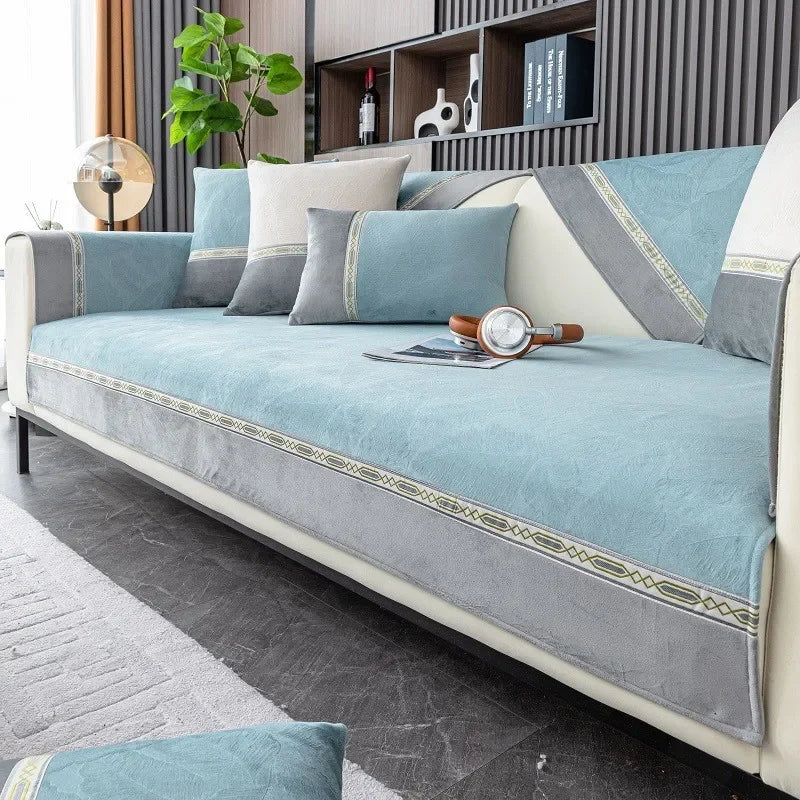 Canapé d’Angle Moderne 4 Saisons, Housse Anti-Poussière