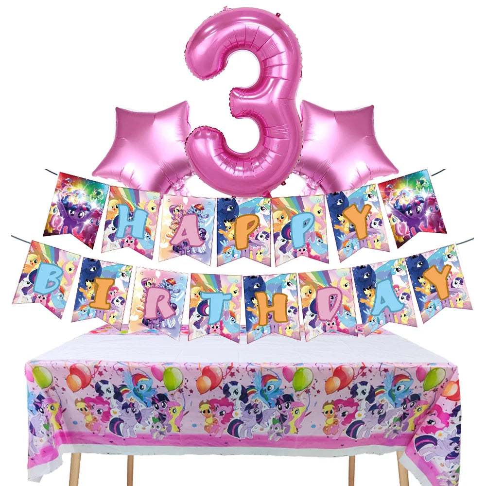 Ensemble Petit Poney Vaisselle Anniversaire Enfant