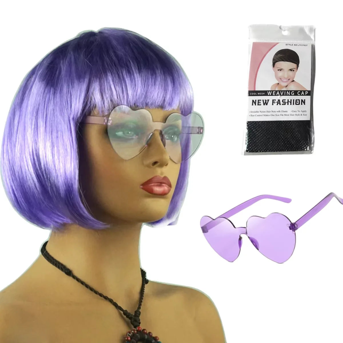 Perruque Bobo Néon Fun pour Fêtes et Cosplay