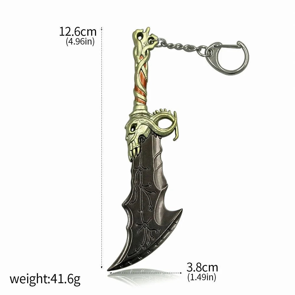 Porte-clés Kratos : Lame du Chaos en métal élégant