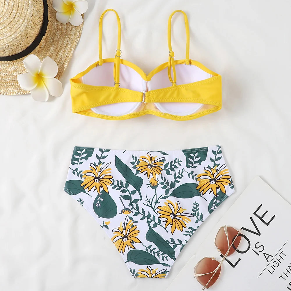 Floral Leopard Bikini Set - Summer Beach Vibes