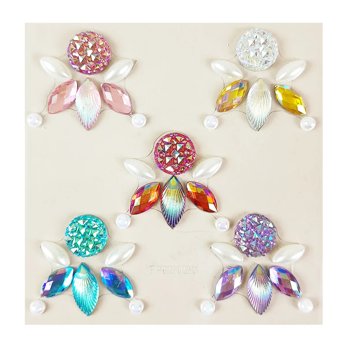 Strass 3D Autocollants Visage Festival Éclat Gemmes