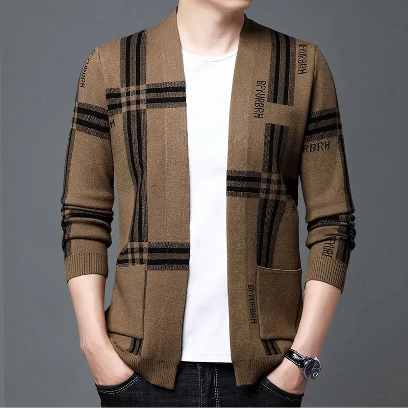 Chic V-Neck Cardigan for Stylish Men - Fall/Winter