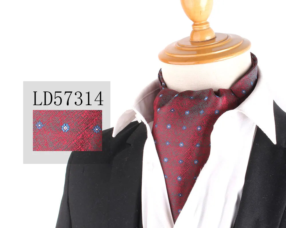Cravate Jacquard Floral Ascot Luxe pour Hommes