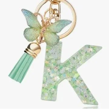 Green Butterfly Resin Keychain - Chic Gift Accessory
