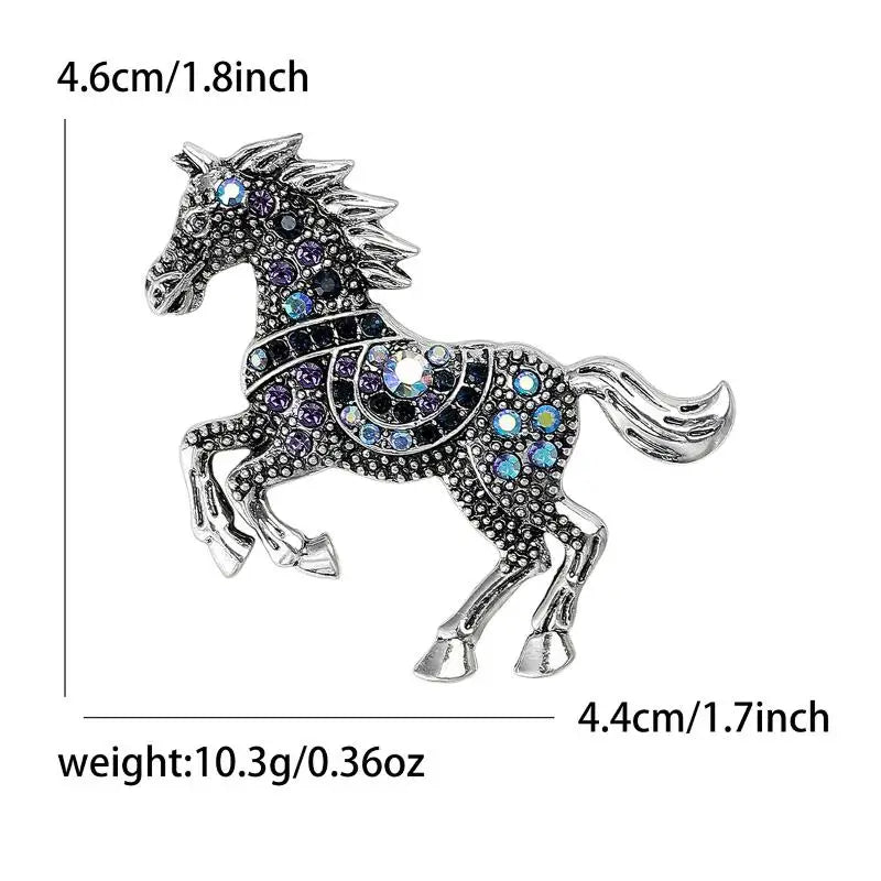 Elegant Horse Enamel Brooch - 4 Color Luxury Pin