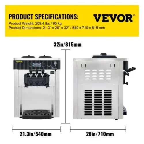 VEVOR Glace Pro 6L - Double Trémie