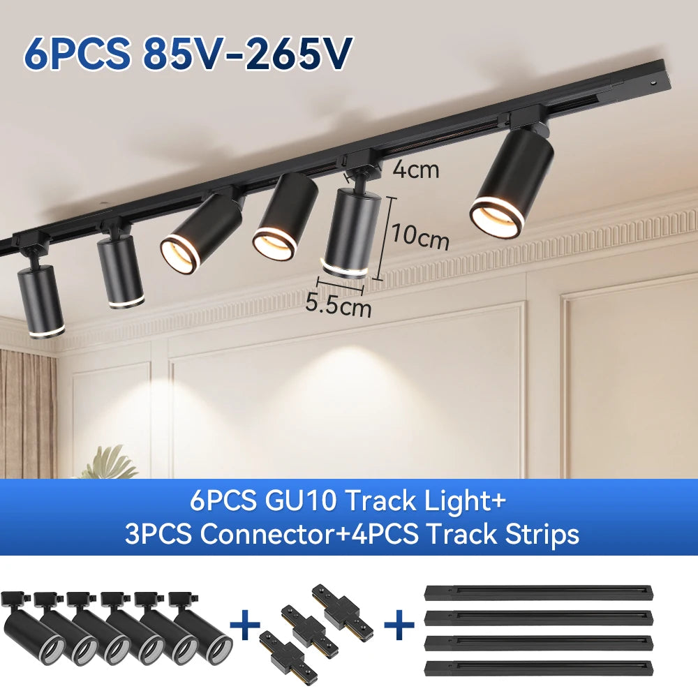 CHENBEN GU10 Flex LED Track Light - Modern & Adjustable