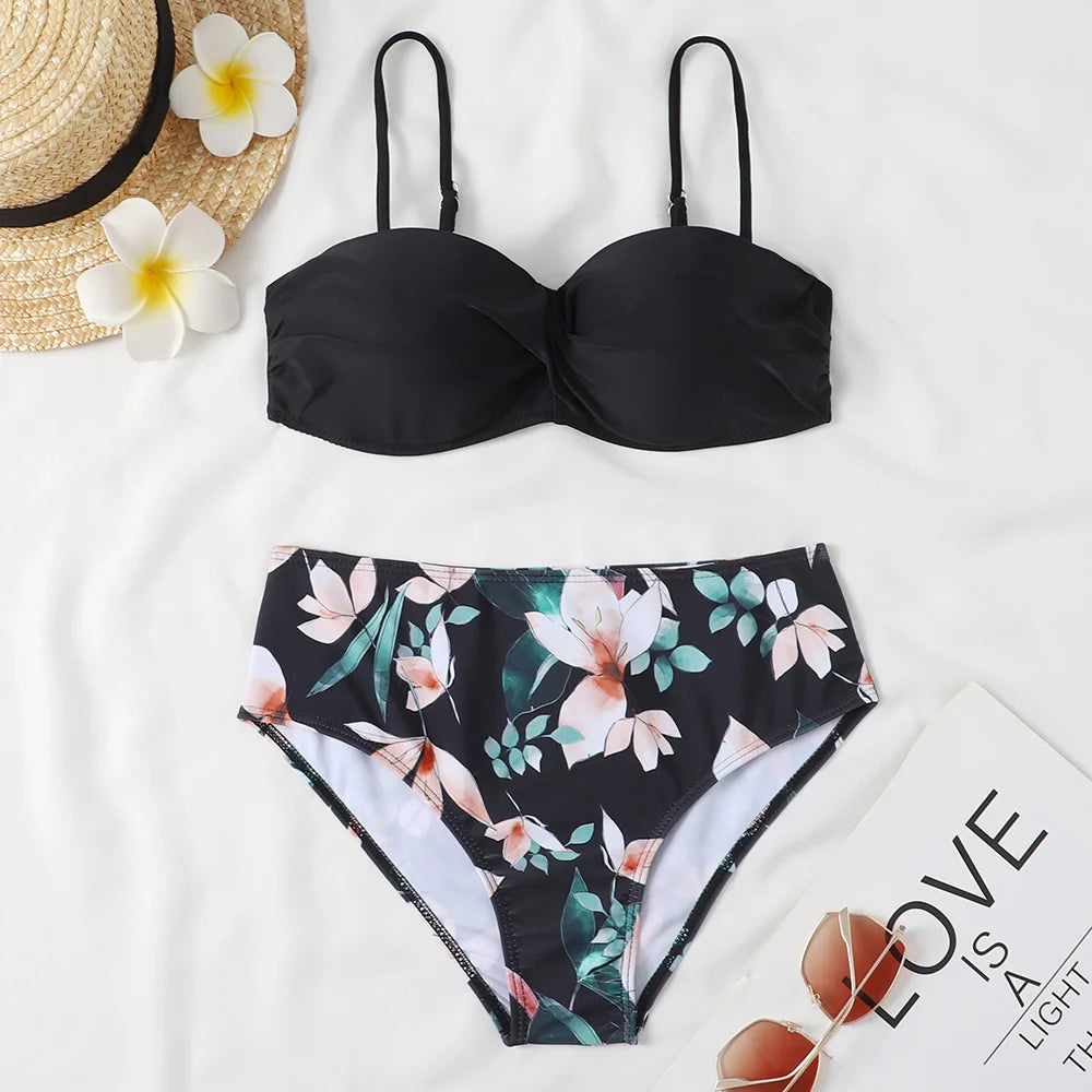 Floral Leopard Bikini Set - Summer Beach Vibes