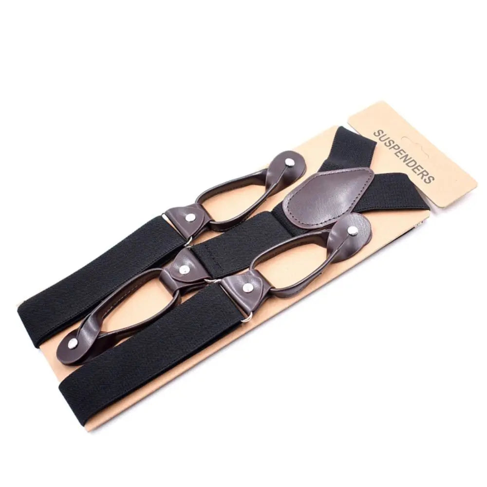 Chic Y-Back Leather Suspenders for All Occasions