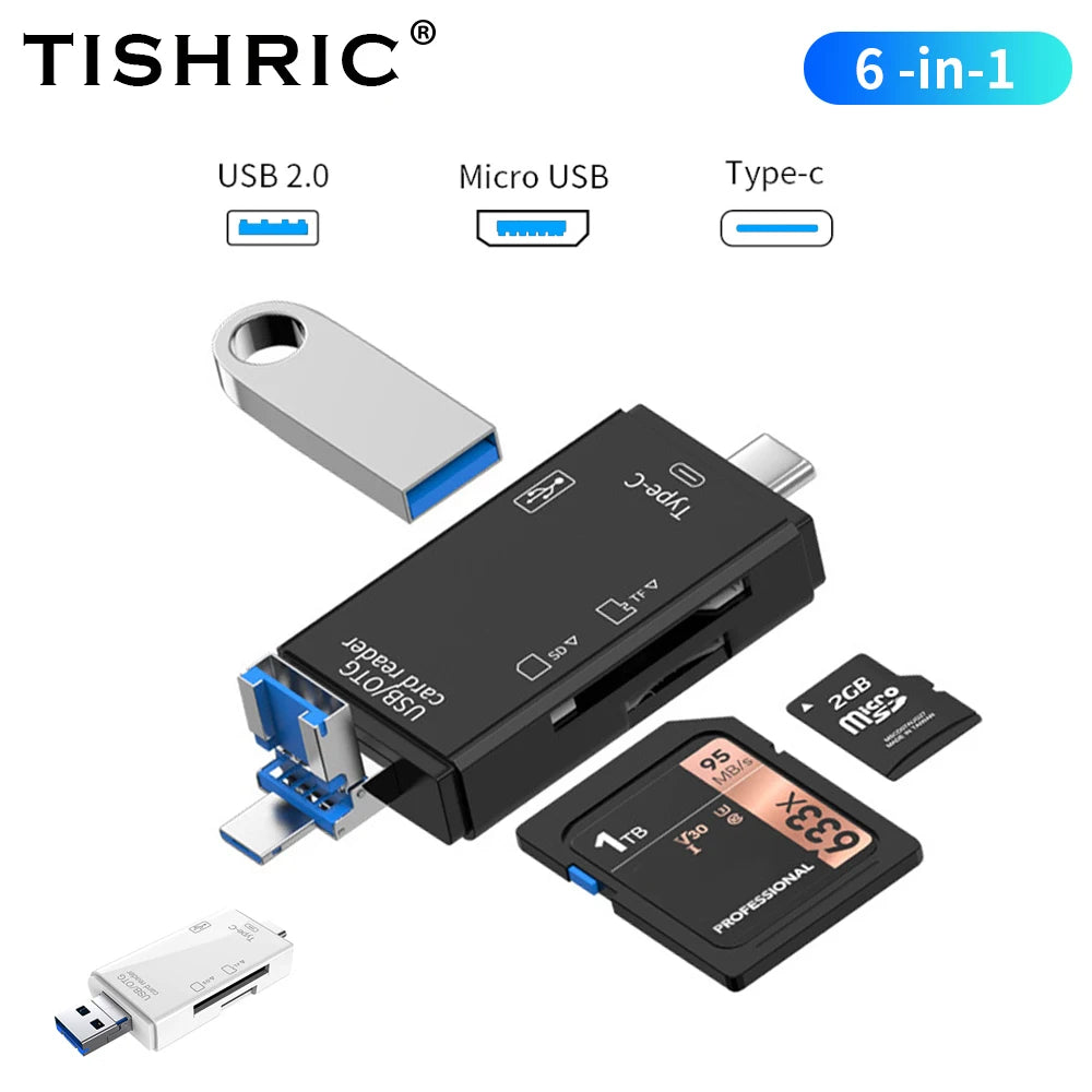 TISHRIC 3-in-1 Type-C Card Reader Adapter