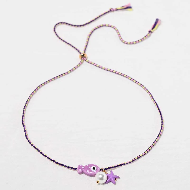 Collier Poisson Bohème en Céramique