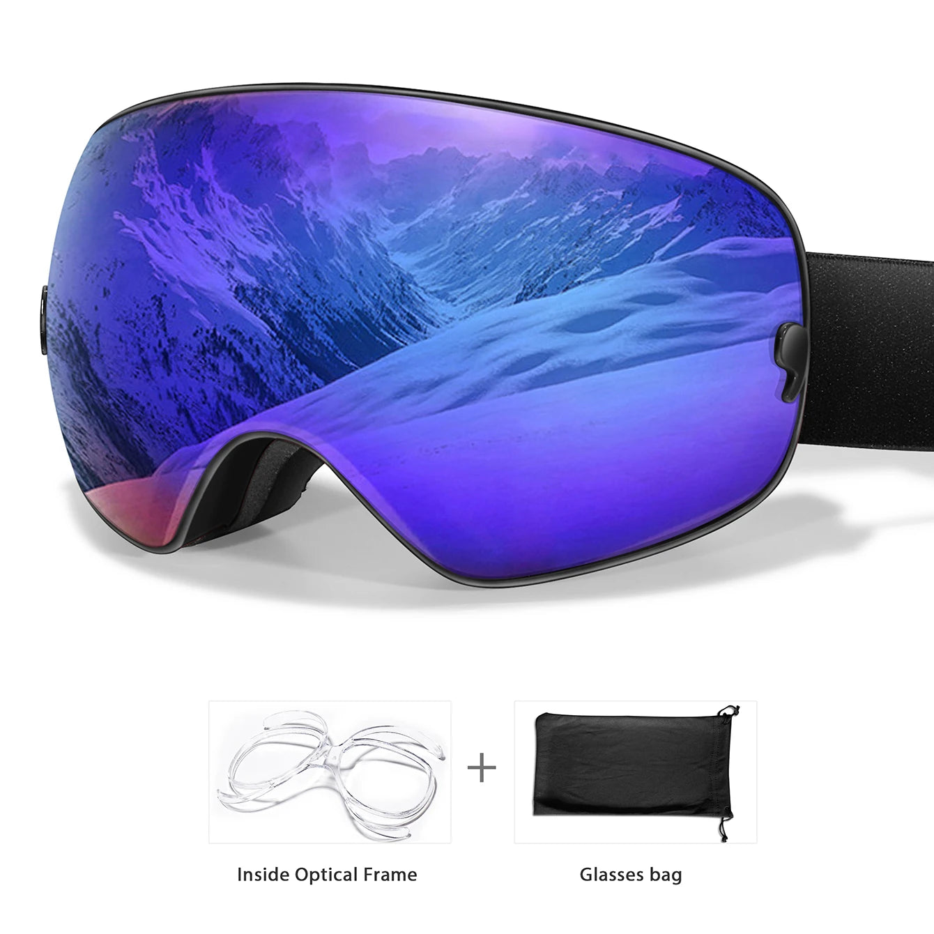 Lunettes Ski UV400 Anti-buée Mixte + Sac Offert
