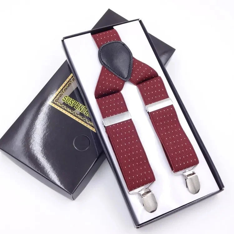 Chic Multicolor Clip Suspenders for Men - 3 Clips