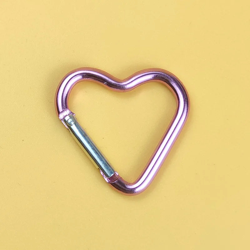 Heart-Shaped Aluminum Keychain Clip & Travel Hook